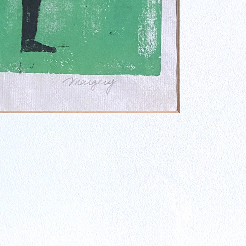 Framed Mid Century Modern Margery Niblock Signed and Numbered Woodcut Print
