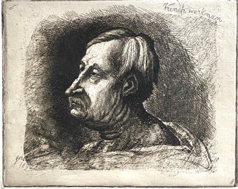 French Workman Etching - Signed in plate (1893)