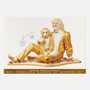 Vintage 1992 Jeff Koons SFMOMA Retrospective Poster, Signed/Michael Jackson