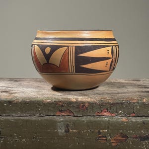 Vintage Polychrome Hopi Ceramic Bowl by Annabelle Honie