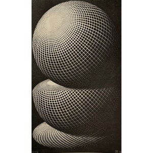 M.C. Escher (1898-1972) - Original Three Spherical Bodies Print (De Wilde Wereld)/Op Art