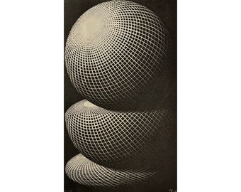 M.C. Escher (1898-1972) - Original Three Spherical Bodies Print (De Wilde Wereld)/Op Art