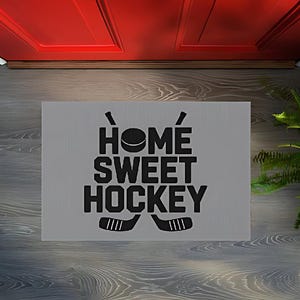 Home Sweet Hockey Doormat: Personalized Hockey Fan Decor