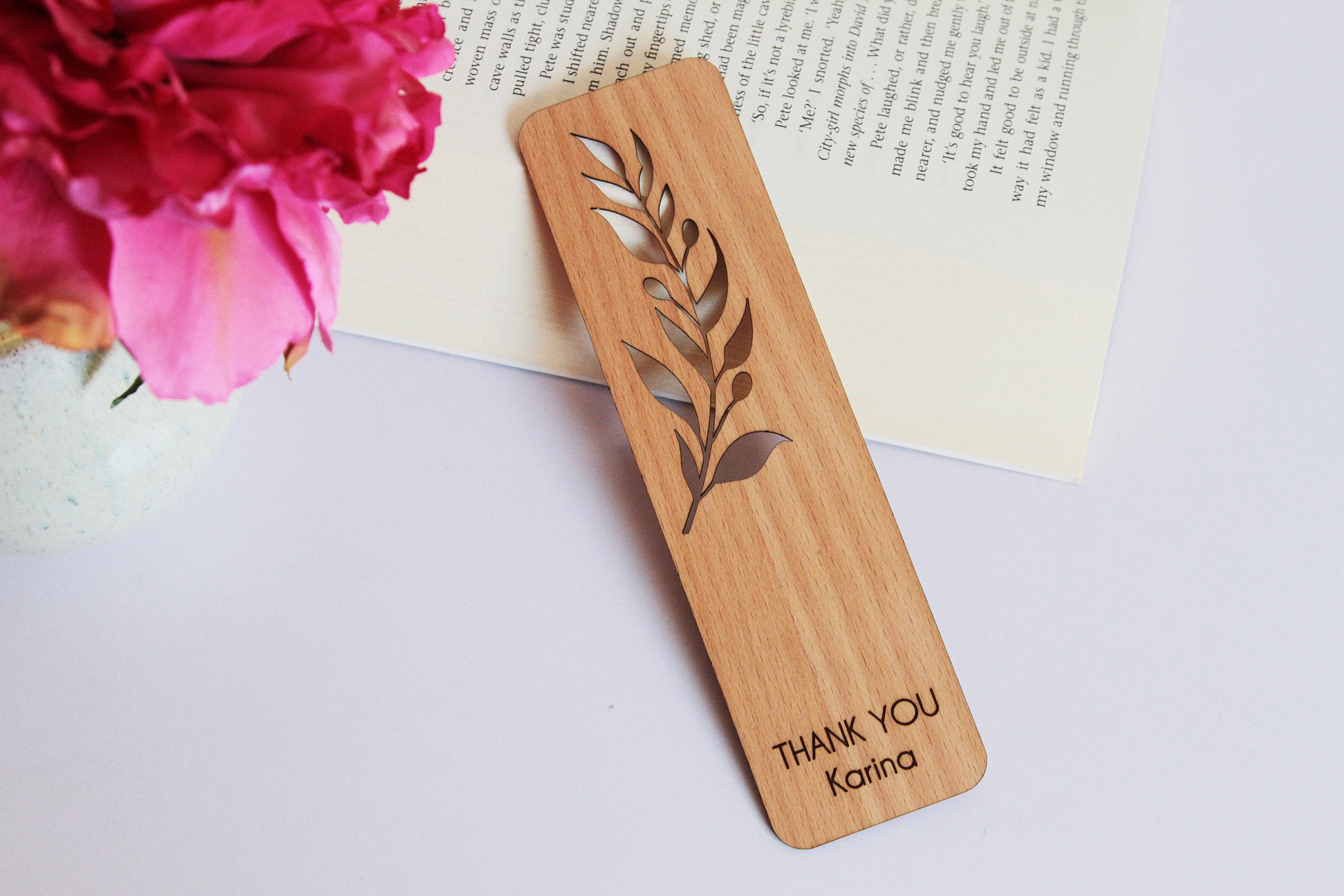 Barn Owl Wood Bookmark