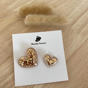 Broche Créateur En Forme De Cœur Signée RC - Métal Doré, Occasion, Bijou De Créateur