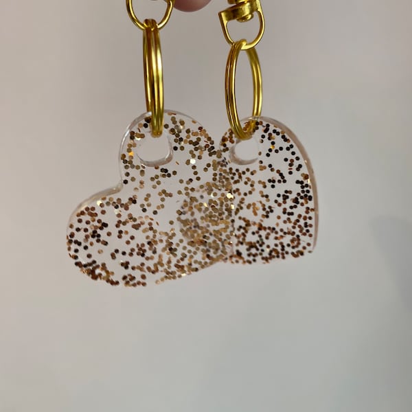 Porte clé coeur paillette/accessoire de sac/cadeau/bijoux de sac/porte clé gri gri/