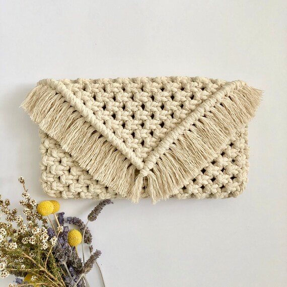 macrame clutch bag