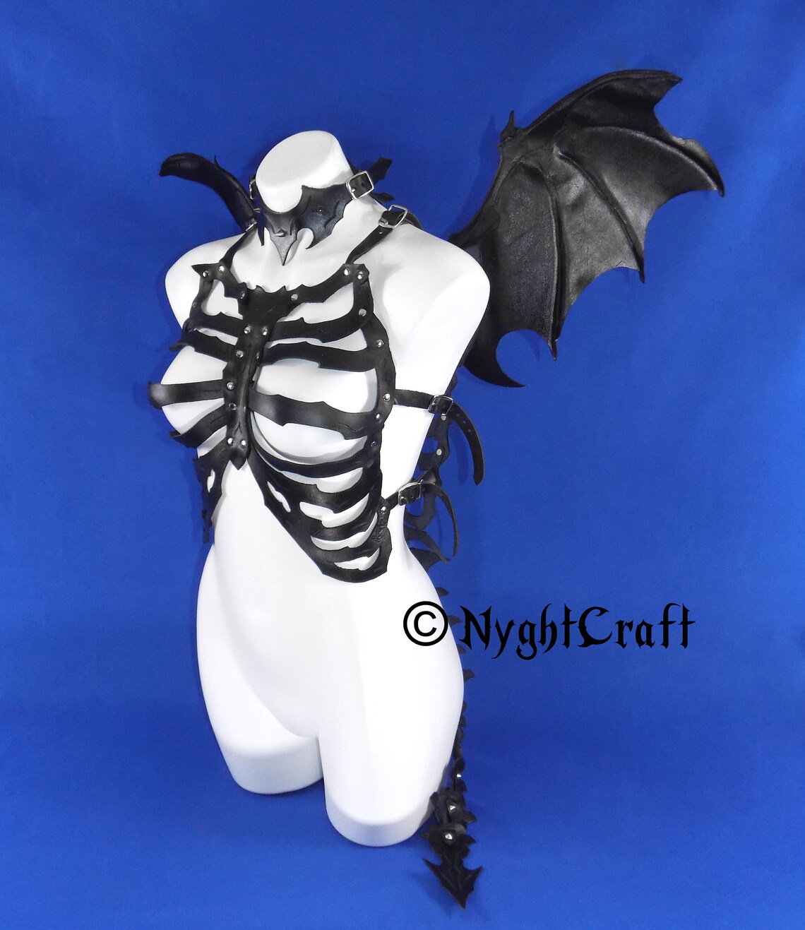 Molded Leather Full DEMON SkeleTop Wearable Rib Etsy