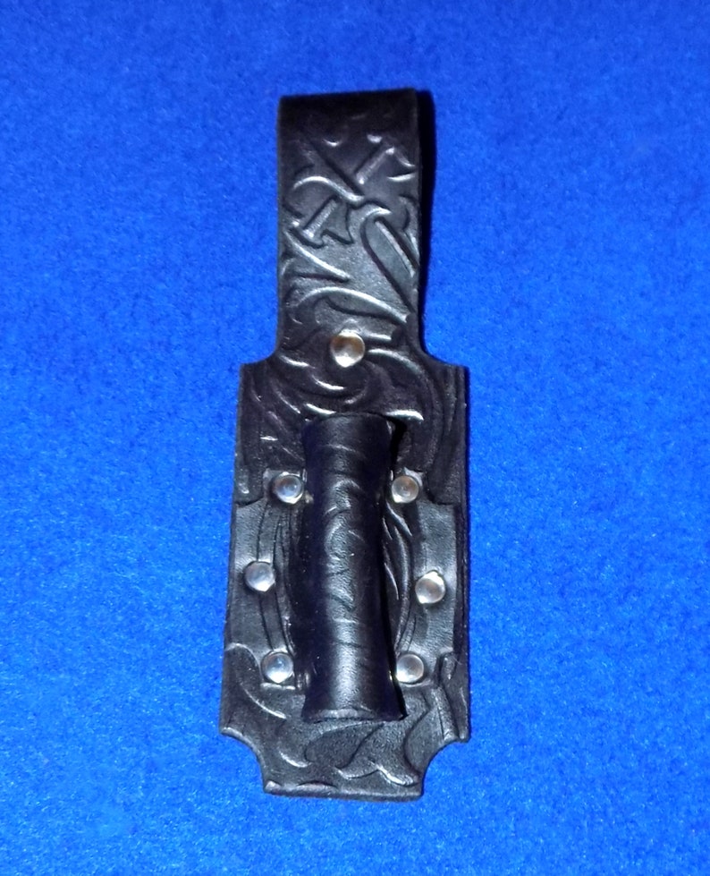 Leather Wand Holster Large Embossed Filigree