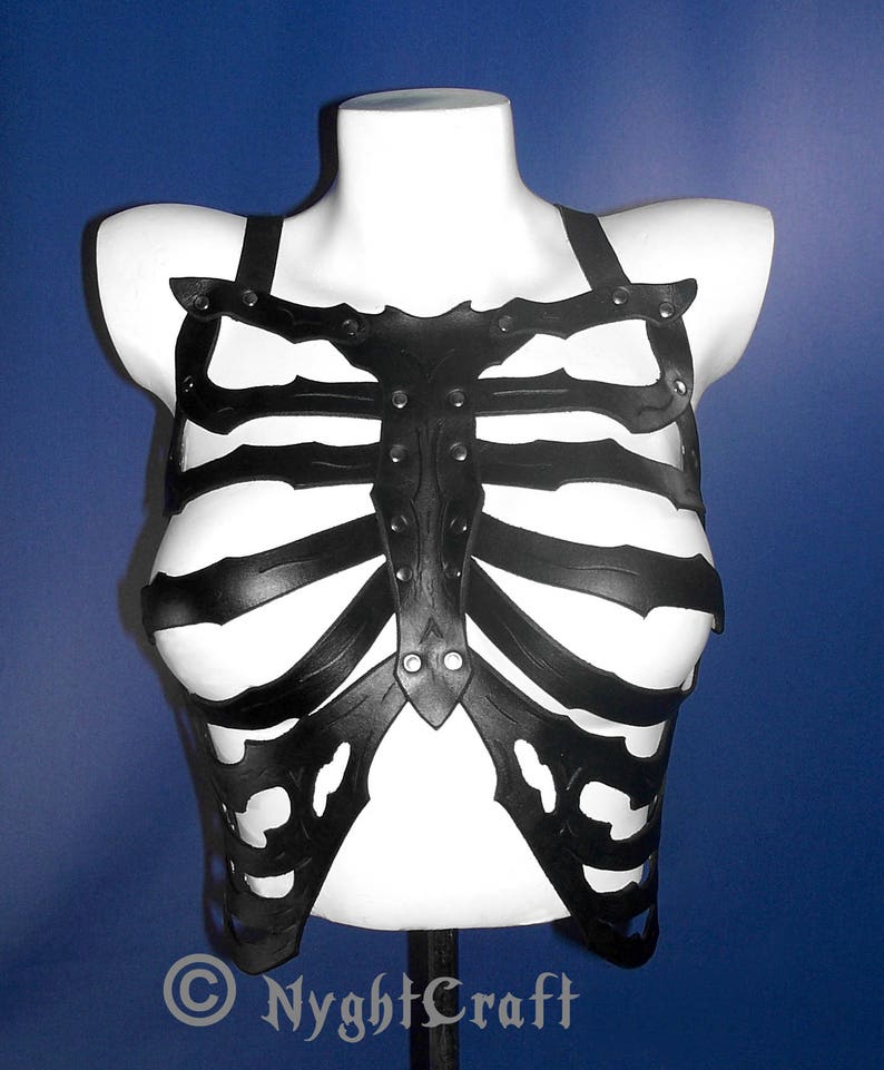 Molded Leather Black SkeleTop Wearable Rib Cage Etsy