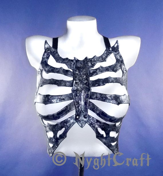 Leather Gunmetal Silver SkeleTop Wearable Rib Cage Etsy