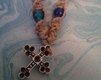 Cross hemp necklace