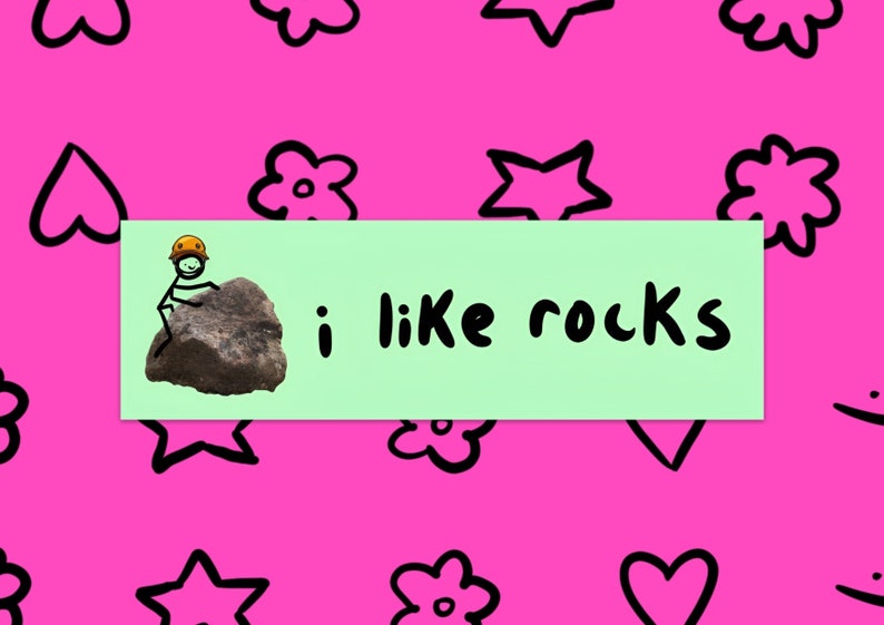 i like rocks bumper sticker image 1