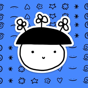 Blumen Helm Sticker