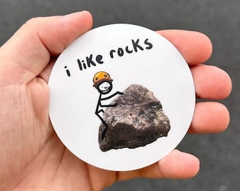 i like rocks circle sticker