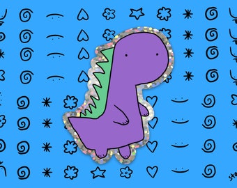 dinosaur glitter sticker