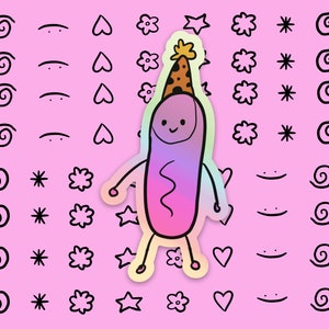 adesivo olografico festa hotdog