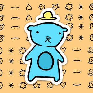 ausgefallene Hut Bär Sticker