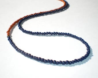 Fine necklace ethnic blue and orange