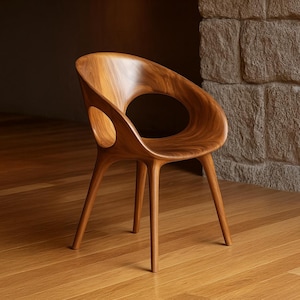 Rustikaler Massiver Nussbaum Esszimmerstuhl Handgefertigter Minimalistischer Kunst Stuhl Skandinavischen Stil Teestube Stuhl Einsteckschloss, Zapfen Design Decor Home