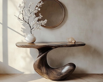 Handmade Live Edge Wood Console Table - Rustic Entryway Furniture