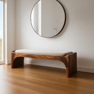 Solid Wood Bench Sturdy Handmade Wooden Seat for Entryway Dining Roomor Bedroom Rustic Farmhouse Bench Custom Sizes Decor Home