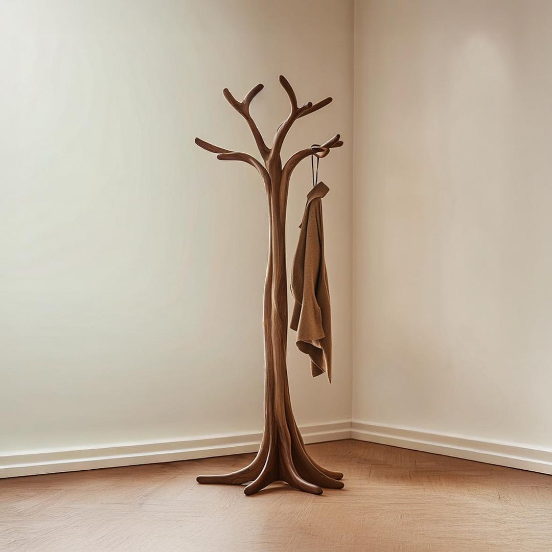 Tree Shaped Rack Or Rope Wooden Hanging Clothes Rack Tree Branch Wall Art Unique Coat Rack Wood ...
