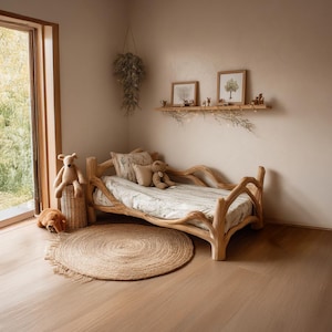 Wood baby bed frame montessori bed toddler custom bed platform bed bunk bed floor bed woodworking plans gift for children bedroom decor