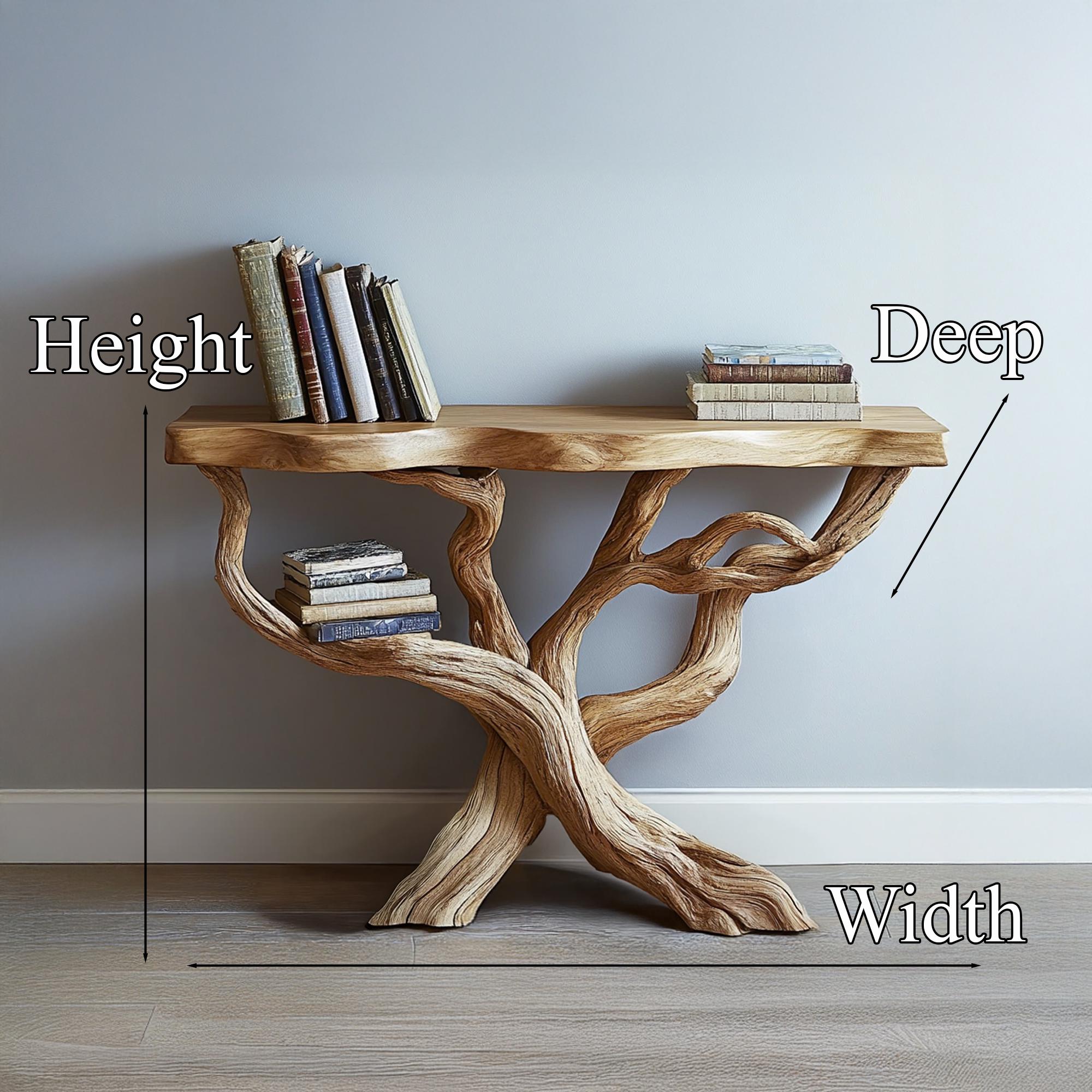 Organic Console Tree Design Handcrafted Natural Tree Trunk Console Table, Solid Wood Rustic Decor ...