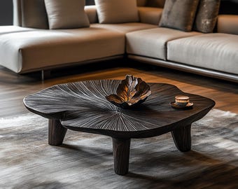 Handmade Tamarind Wood Coffee Table: Modern Farmhouse Style