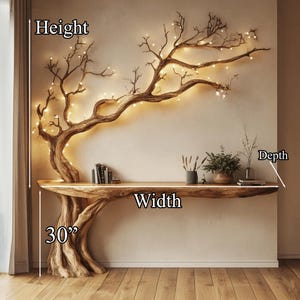 Narrow Floating Live Edge Side Table With Live Edge Table Entryway ...