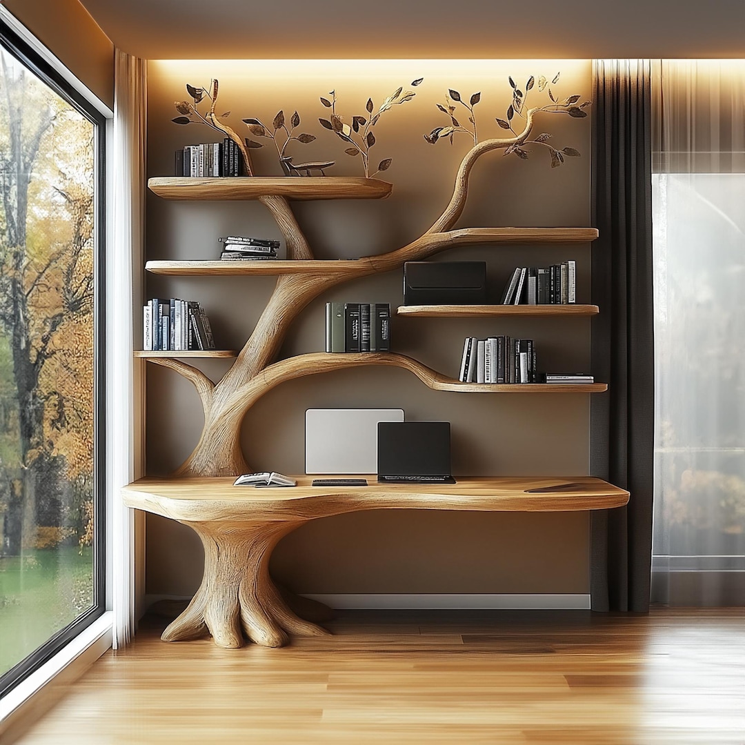 Tree Bookshelf, Tree-shaped Bookshelf, Wooden Bookshelf, Decorative ...