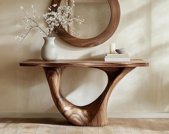 Vintage console table console table side table farmhouse table top solid wood  handmade furniture living room table gift her