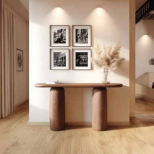 Mesa consola personalizada, arte único, madera maciza, hecha a mano, mesa de entrada estrecha de madera, decoración rústica, decoración de mesa para sala de estar, decoración de mesa de boda, regalo