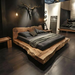 Rustic Wood Bed Frame Queen, Rustic Bedroom Furniture, Reclaimed Wood King Bed Frame, Twin Platform Bed Wood Headboard