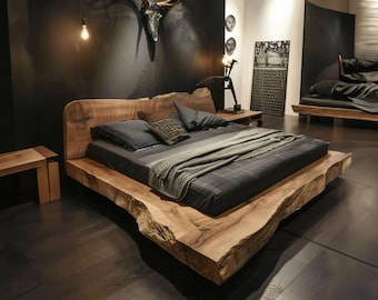 Rustic Wood Bed Frame Queen, Rustic Bedroom Furniture, Reclaimed Wood King Bed Frame, Twin Platform Bed Wood Headboard
