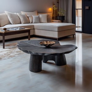 Modern coffee table, Unique coffee table, Oval coffee table, Coffee table for living room, Wood Coffee Table living room decor