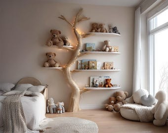 Handmade Tree Bookshelf, Montessori Nursery Decor
