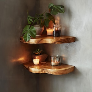 Wall mounted shelves bookshelf decorations corner rustic wooden shelf wall floating shelf home decor christmas gift