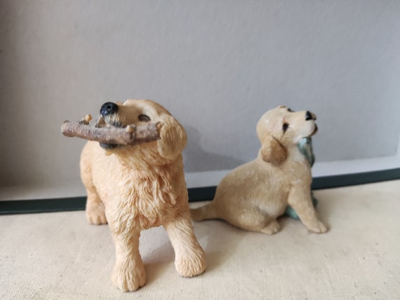 ヴィンテージ陶器の犬のセット、7cmと5cm、犬の置物、犬への贈り物