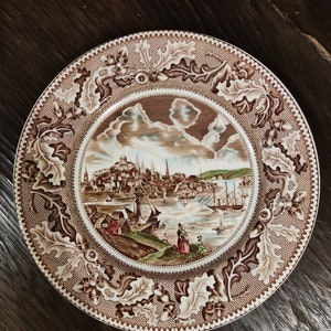 A Limited Edition Plate, Johnson Bros England. Beautiful Porcelain Plate, View ir Boston historic America