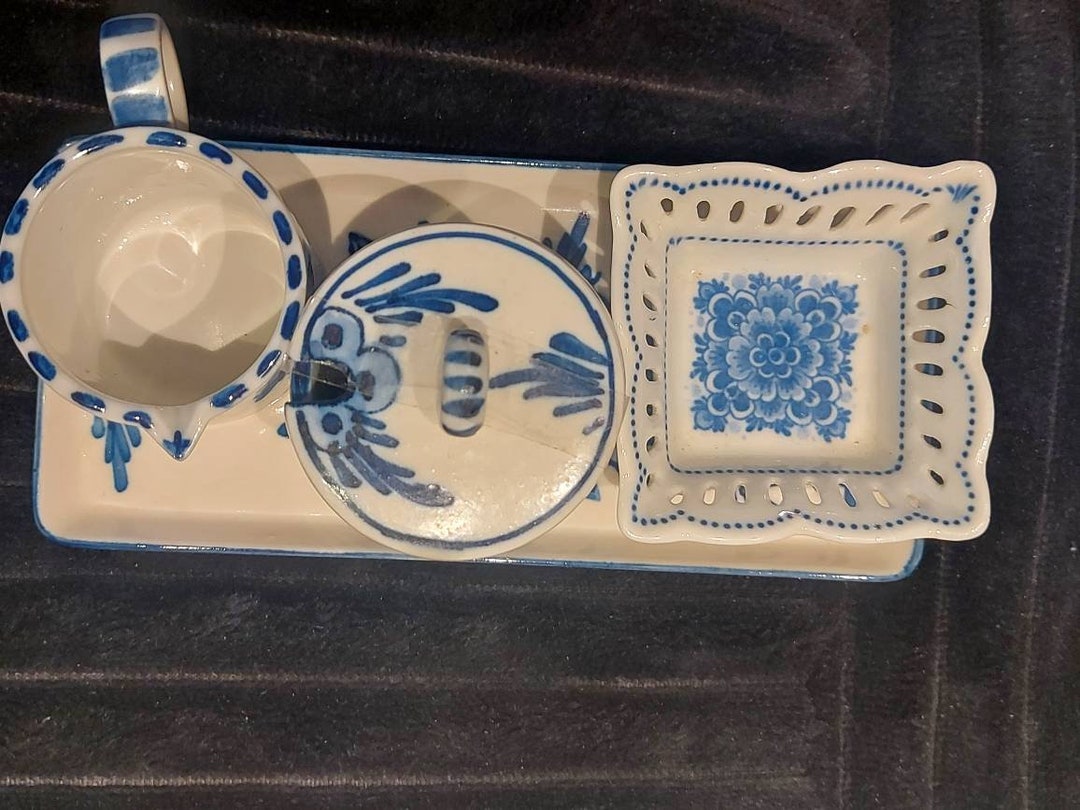 Vintage Delft Blue Holland Duch Decorations Set, 5 Cm, Hand Painted - Etsy