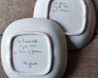 アンティーク皿 装飾的なヴィンテージプレート 2 枚、1971 年 - Etsy 日本