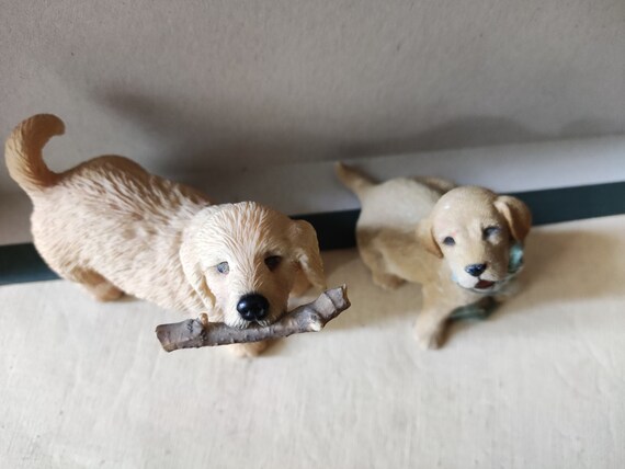 犬 陶器 ミニ置物 セット ヴィンテージ陶器の犬のセット、7cmと5cm、犬の置物、犬への贈り物