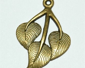 Lot de 10 pendentifs en filigrane bronze antique 20~70x7~60x0.2~1 mm
