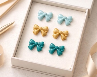 Bow studs | polymer clay