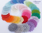 Set of 2, 4, 6 fabric applications, Assortment of mini crochet doilies for birthday wreaths Handcrafted decor Home crochet decor for summer