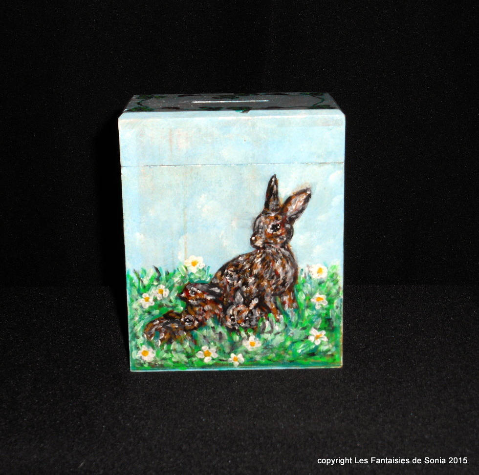 Tirelire Pour Enfant Peinte Lapins