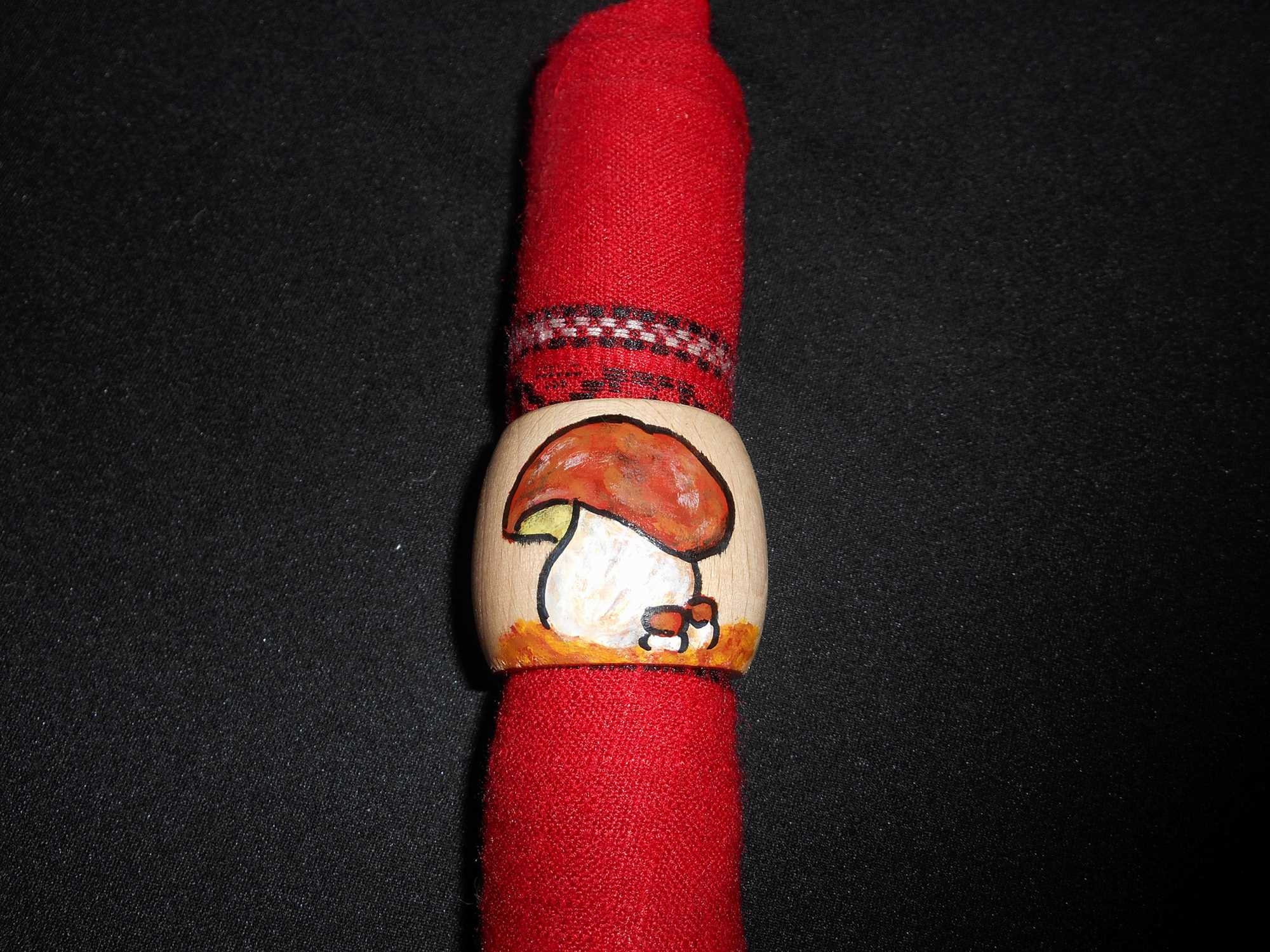 Rond de Serviette en Bois Peint à La Main