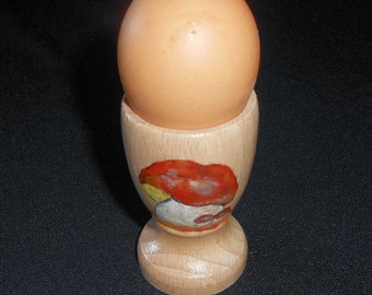 Handbemalter Eierbecher aus Holz „Eierbecher“.